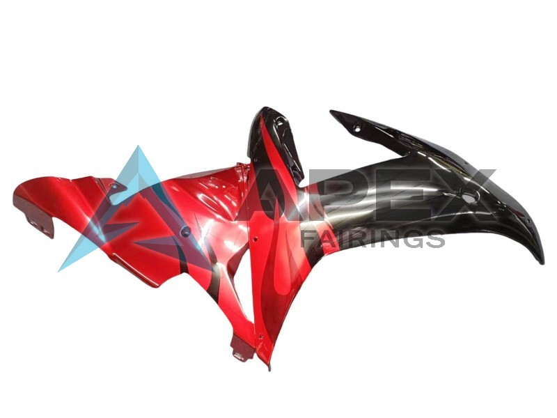 Glossy Black Red Flame - Yamaha R1 / YZF-R1 (2002-2003) ABS Fairings | Apex Fairings — view 2