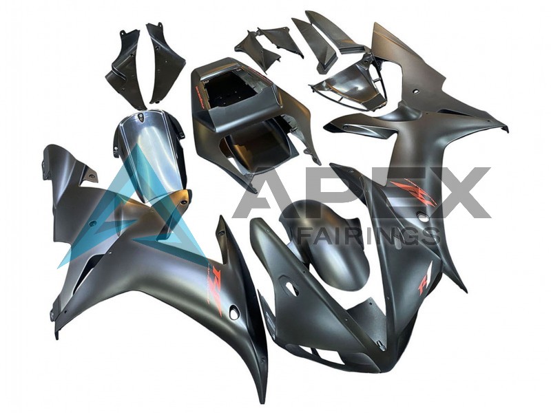 Matte Black Red - Yamaha R1 / YZF-R1 (2002-2003) ABS Fairings | Apex Fairings — view 2