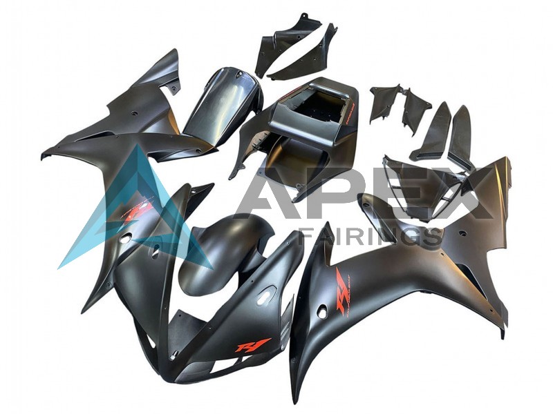 Matte Black Red - Yamaha R1 / YZF-R1 (2002-2003) ABS Fairings | Apex Fairings — view 3