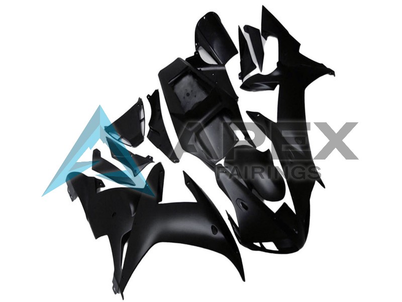 Matte Black - Yamaha R1 / YZF-R1 (2002-2003) ABS Fairings | Apex Fairings — view 2