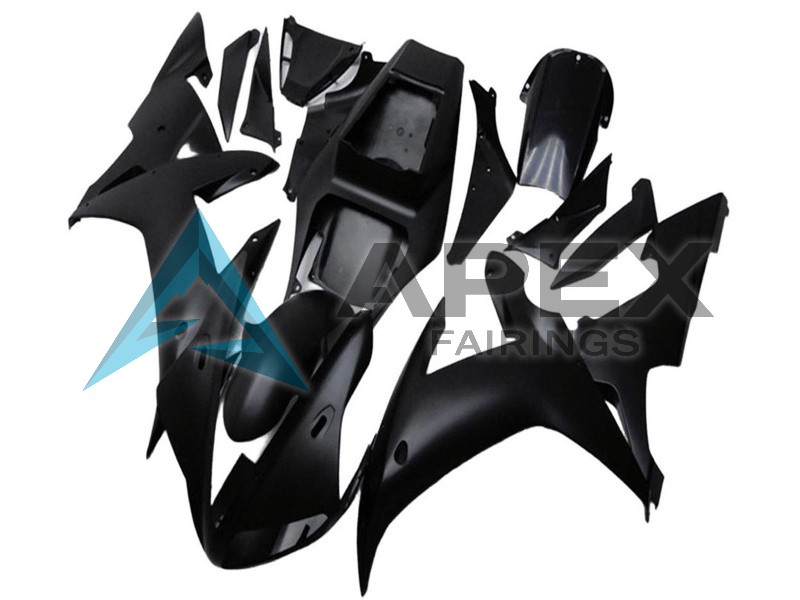Matte Black - Yamaha R1 / YZF-R1 (2002-2003) ABS Fairings | Apex Fairings — view 3