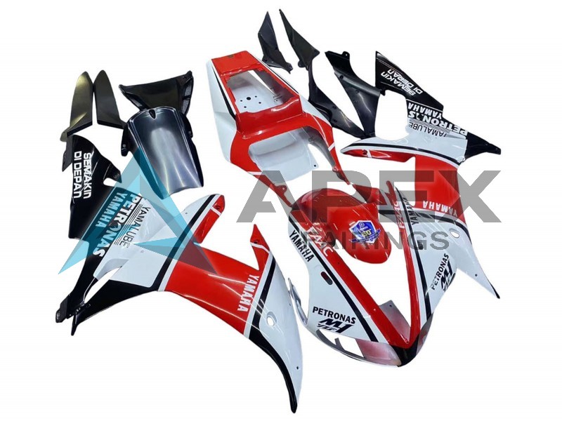 White Red Black Petronas - Yamaha R1 / YZF-R1 (2002-2003) ABS Fairings | Apex Fairings — view 2