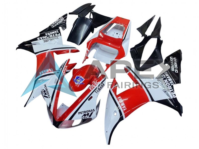 White Red Black Petronas - Yamaha R1 / YZF-R1 (2002-2003) ABS Fairings | Apex Fairings — view 3