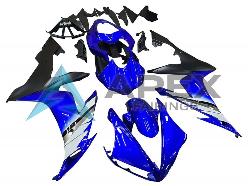 Blue White Matte Black - Yamaha R1 / YZF-R1 (2004-2006) ABS Fairings | Apex Fairings — view 2