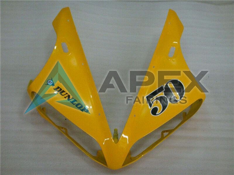 Yellow Glossy Black Dunlop 50 - Yamaha R1 / YZF-R1 (2004-2006) ABS Fairings | Apex Fairings — view 4