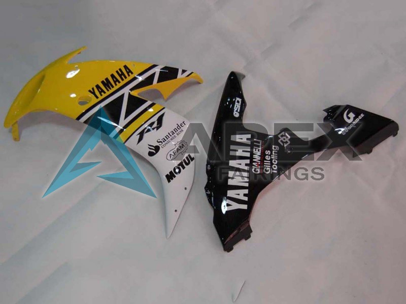 Yellow White Glossy Black - Yamaha R1 / YZF-R1 (2004-2006) ABS Fairings | Apex Fairings — view 2