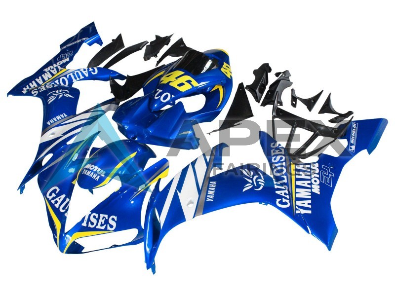 Blue White Yellow Motul Gauloises 46 - Yamaha R1 / YZF-R1 (2004-2006) ABS Fairings | Apex Fairings — view 2