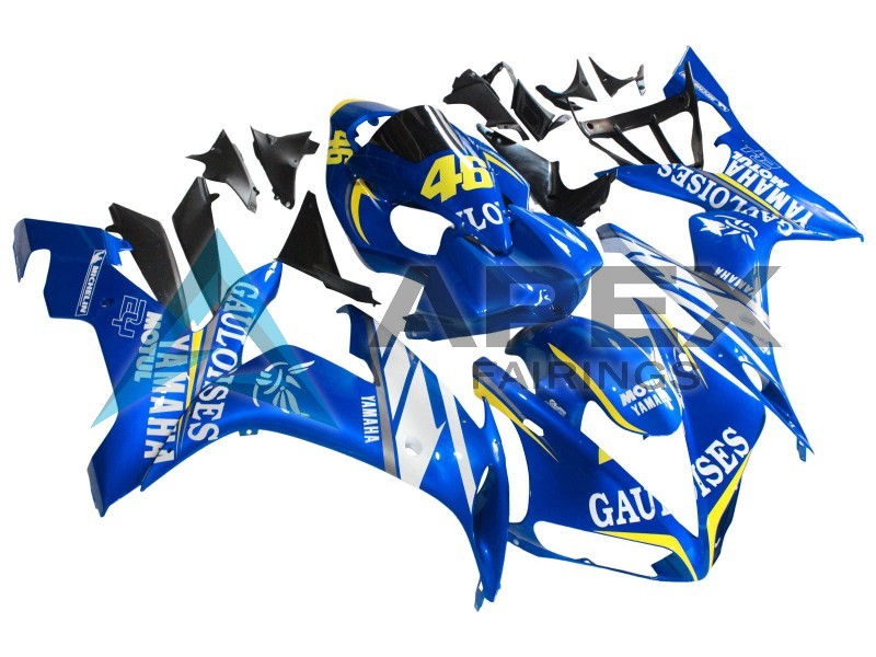 Blue White Yellow Motul Gauloises 46 - Yamaha R1 / YZF-R1 (2004-2006) ABS Fairings | Apex Fairings — view 3
