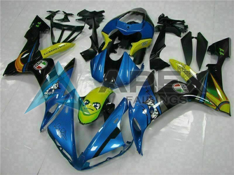 Blue Yellow Shark - Yamaha R1 / YZF-R1 (2004-2006) ABS Fairings | Apex Fairings — view 2