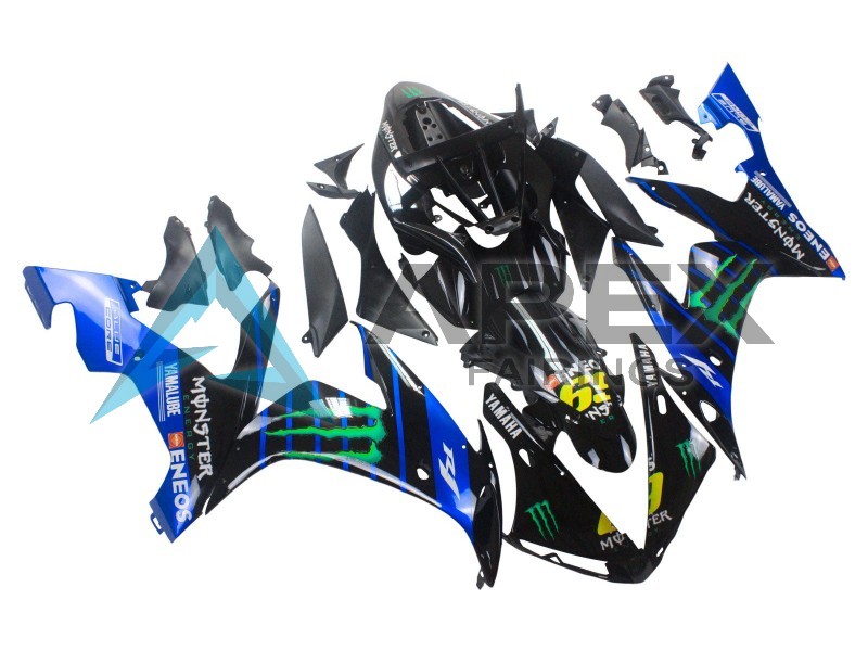 Blue Black Yellow Green Monster Yamalube ENEOS 69 - Yamaha R1 / YZF-R1 (2004-2006) ABS Fairings | Apex Fairings — view 2