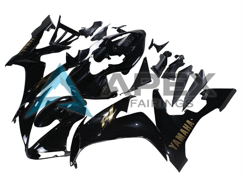 Glossy Black Gold Decals - Yamaha R1 / YZF-R1 (2004-2006) ABS Fairings | Apex Fairings — view 2