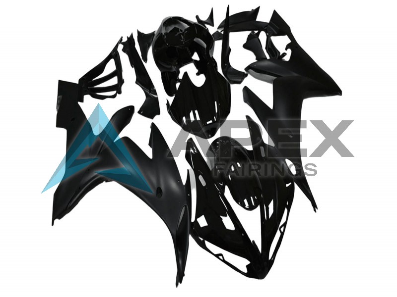 Glossy Black Matte Black - Yamaha R1 / YZF-R1 (2004-2006) ABS Fairings | Apex Fairings — view 2