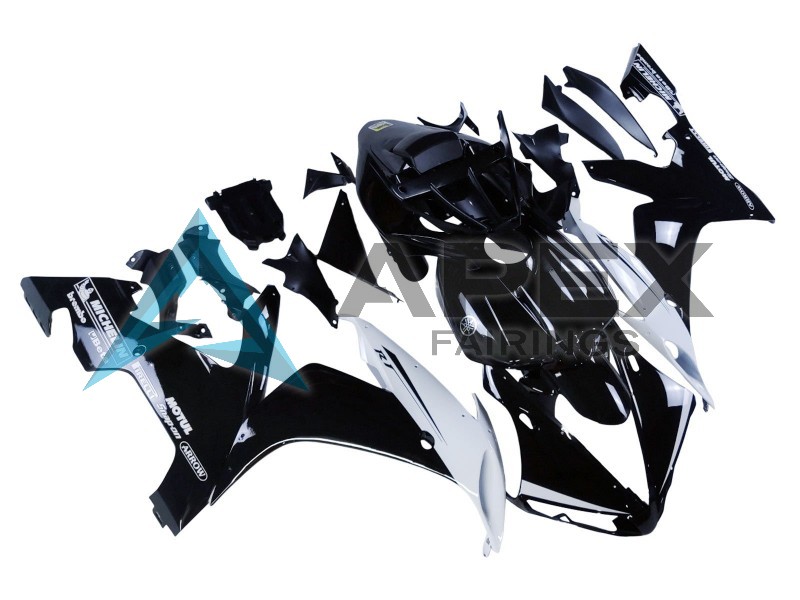 Glossy Black White Motul - Yamaha R1 / YZF-R1 (2004-2006) ABS Fairings | Apex Fairings — view 2