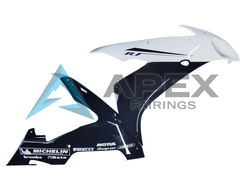 Glossy Black White Motul - Yamaha R1 / YZF-R1 (2004-2006) ABS Fairings | Apex Fairings — view 4
