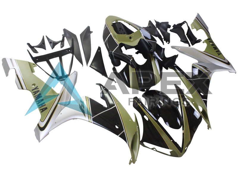 Light Gold White Glossy Black - Yamaha R1 / YZF-R1 (2004-2006) ABS Fairings | Apex Fairings — view 2