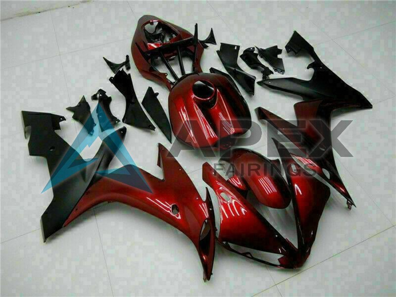 Maroon Red Matte Black - Yamaha R1 / YZF-R1 (2004-2006) ABS Fairings | Apex Fairings — view 2