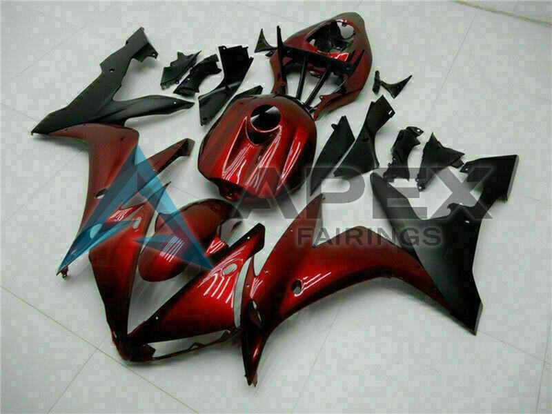 Maroon Red Matte Black - Yamaha R1 / YZF-R1 (2004-2006) ABS Fairings | Apex Fairings — view 3