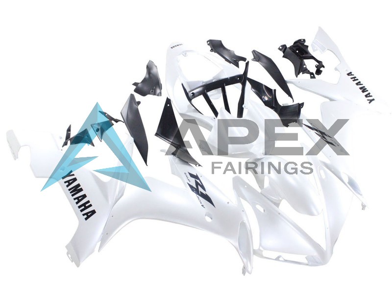 Pearl White Black Decals - Yamaha R1 / YZF-R1 (2004-2006) ABS Fairings | Apex Fairings — view 2