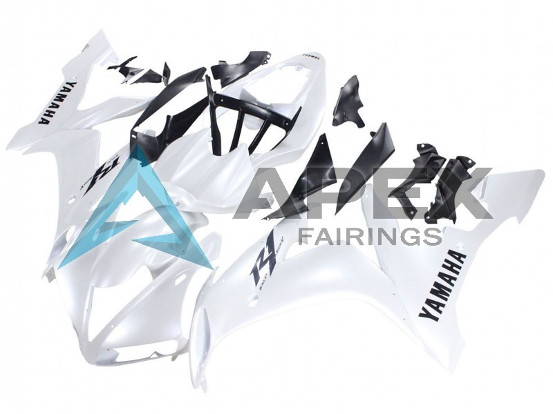 Pearl White Black Decals - Yamaha R1 / YZF-R1 (2004-2006) ABS Fairings | Apex Fairings — view 3