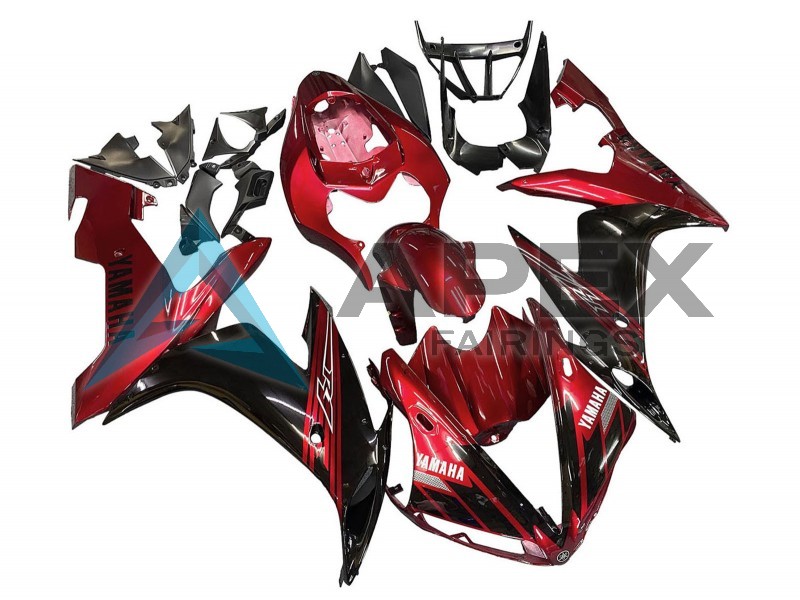 Red Glossy Black - Yamaha R1 / YZF-R1 (2004-2006) ABS Fairings | Apex Fairings — view 2