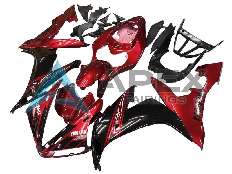 Red Glossy Black - Yamaha R1 / YZF-R1 (2004-2006) ABS Fairings | Apex Fairings — view 3