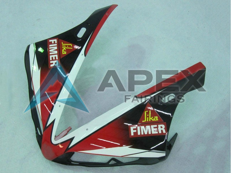 Red White Black Green Volvo Jika Fimer Santander - Yamaha R1 / YZF-R1 (2004-2006) ABS Fairings | Apex Fairings — view 4