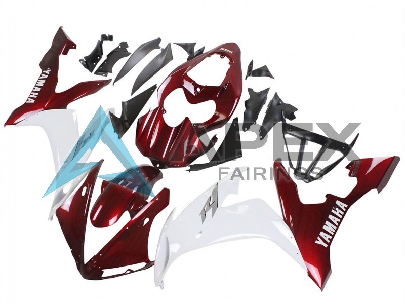 Red White - Yamaha R1 / YZF-R1 (2004-2006) ABS Fairings | Apex Fairings — view 2