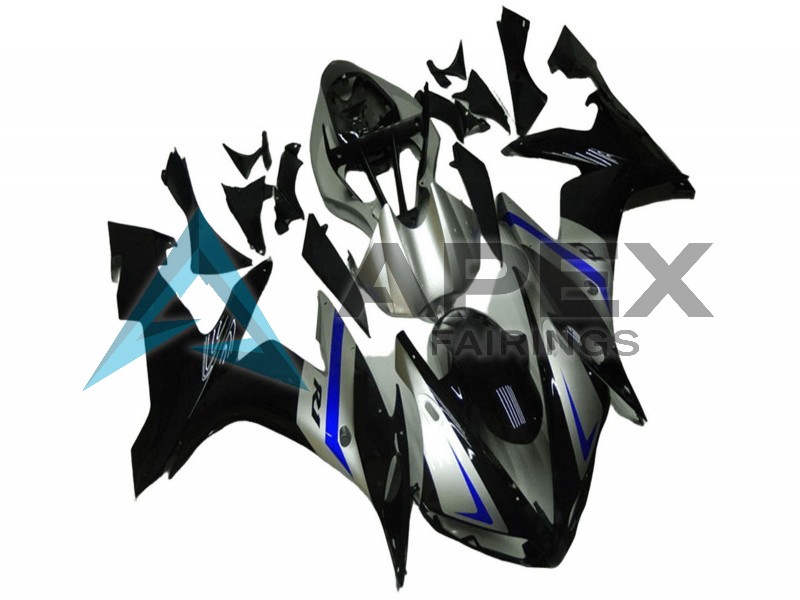 Silver Blue Black - Yamaha R1 / YZF-R1 (2004-2006) ABS Fairings | Apex Fairings — view 2