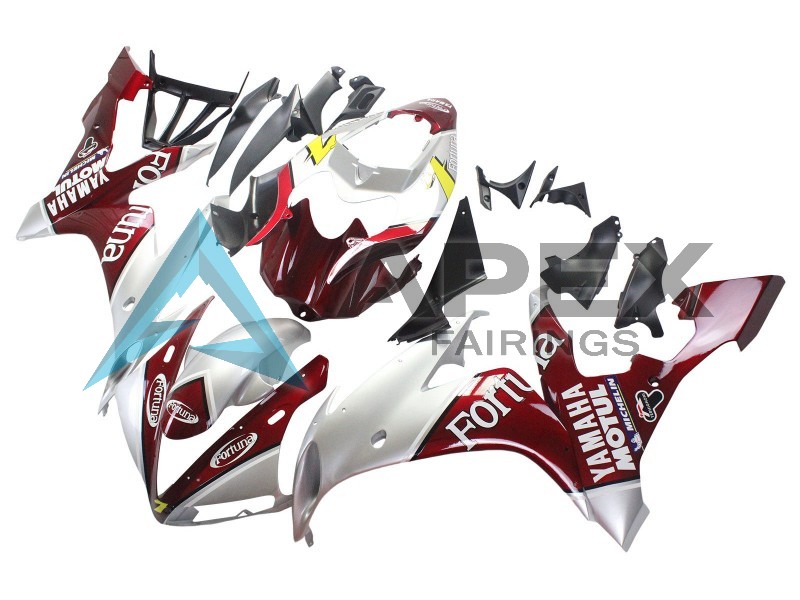 Silver Red Fortuna Motul - Yamaha R1 / YZF-R1 (2004-2006) ABS Fairings | Apex Fairings — view 2
