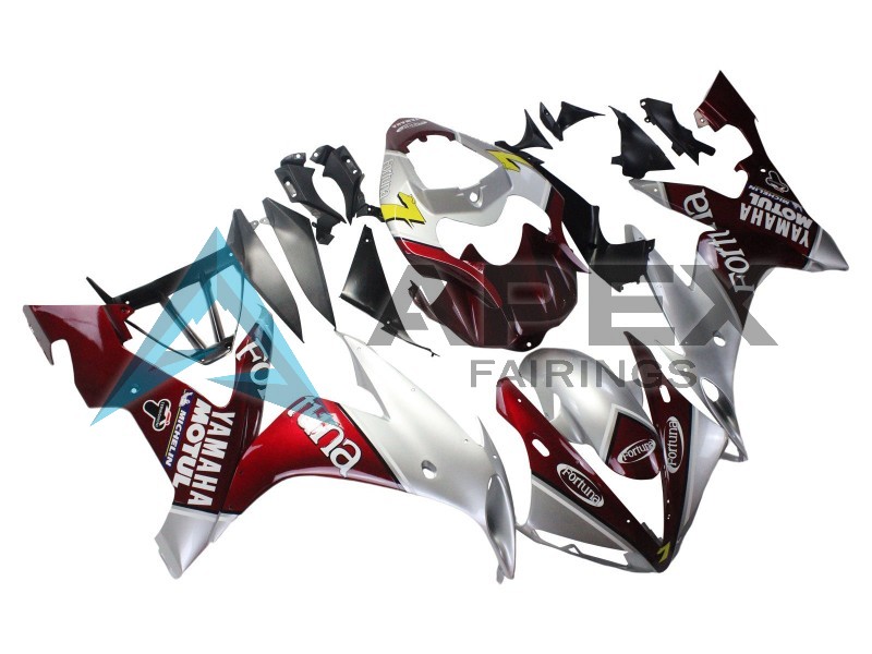 Silver Red Fortuna Motul - Yamaha R1 / YZF-R1 (2004-2006) ABS Fairings | Apex Fairings — view 3