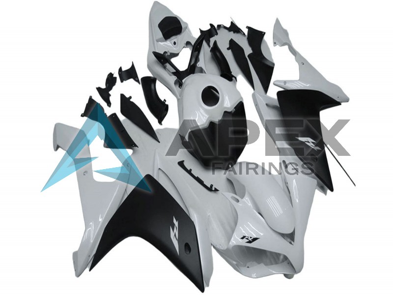 White Matte Black - Yamaha R1 / YZF-R1 (2007-2008) ABS Fairings | Apex Fairings — view 3