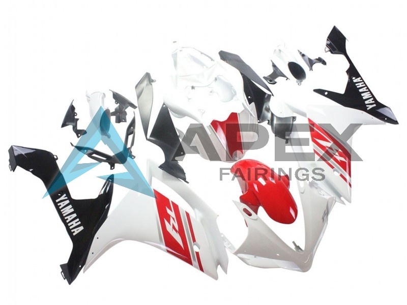 White Red Black - Yamaha R1 / YZF-R1 (2007-2008) ABS Fairings | Apex Fairings — view 2