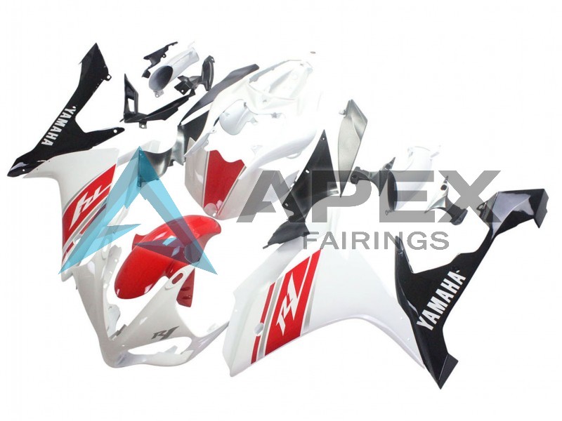 White Red Black - Yamaha R1 / YZF-R1 (2007-2008) ABS Fairings | Apex Fairings — view 3