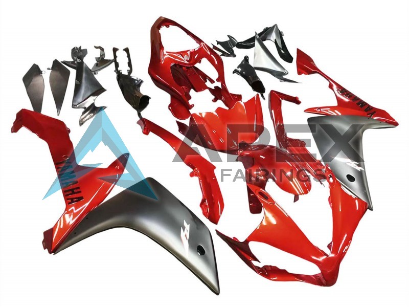 Red Matte Black - Yamaha R1 / YZF-R1 (2007-2008) ABS Fairings | Apex Fairings — view 2