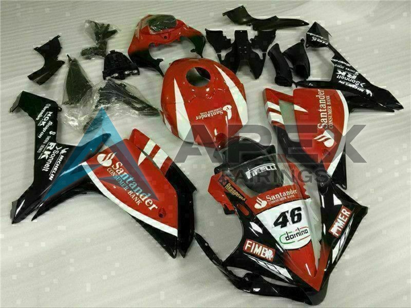 Red White Black Fimer Santander 46 - Yamaha R1 / YZF-R1 (2007-2008) ABS Fairings | Apex Fairings — view 2