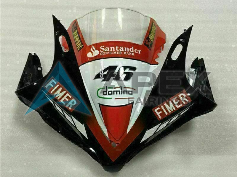 Red White Black Fimer Santander 46 - Yamaha R1 / YZF-R1 (2007-2008) ABS Fairings | Apex Fairings — view 3