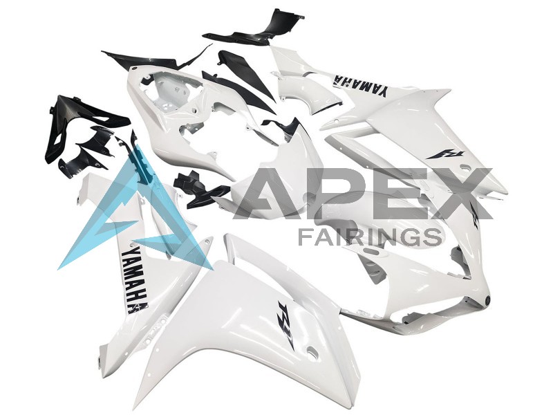 White Black - Yamaha R1 / YZF-R1 (2007-2008) ABS Fairings | Apex Fairings — view 2