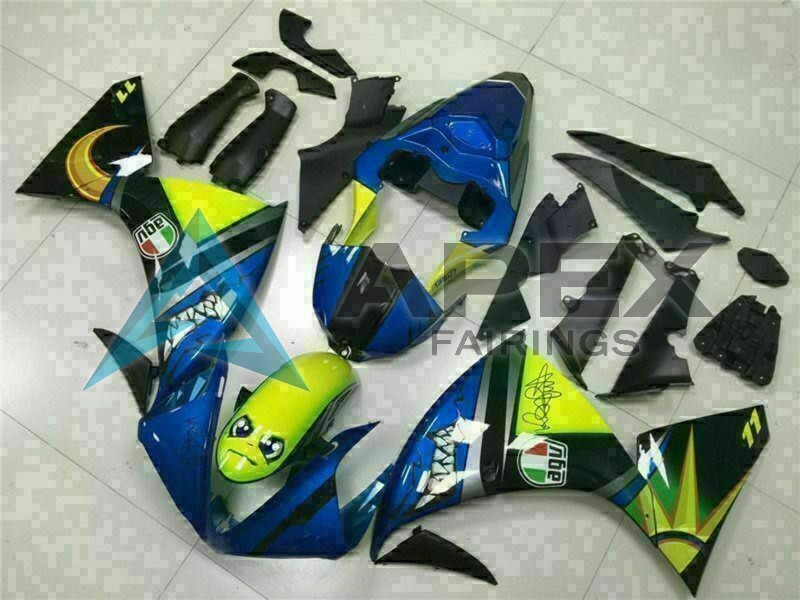 Blue Yellow Shark - Yamaha R1 / YZF-R1 (2009-2011) ABS Fairings | Apex Fairings — view 2