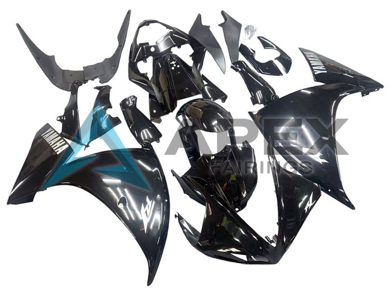 Glossy Black White Decal - Yamaha R1 / YZF-R1 (2009-2011) ABS Fairings | Apex Fairings — view 3