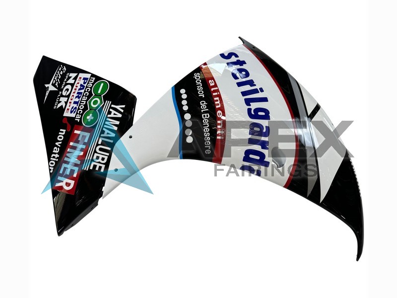 Glossy Black White Red Volvo Fimer Yamalube 87 - Yamaha R1 / YZF-R1 (2009-2011) ABS Fairings | Apex Fairings — view 4