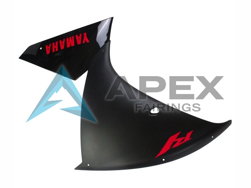 Matte Black Red Decal - Yamaha R1 / YZF-R1 (2009-2011) ABS Fairings | Apex Fairings — view 4
