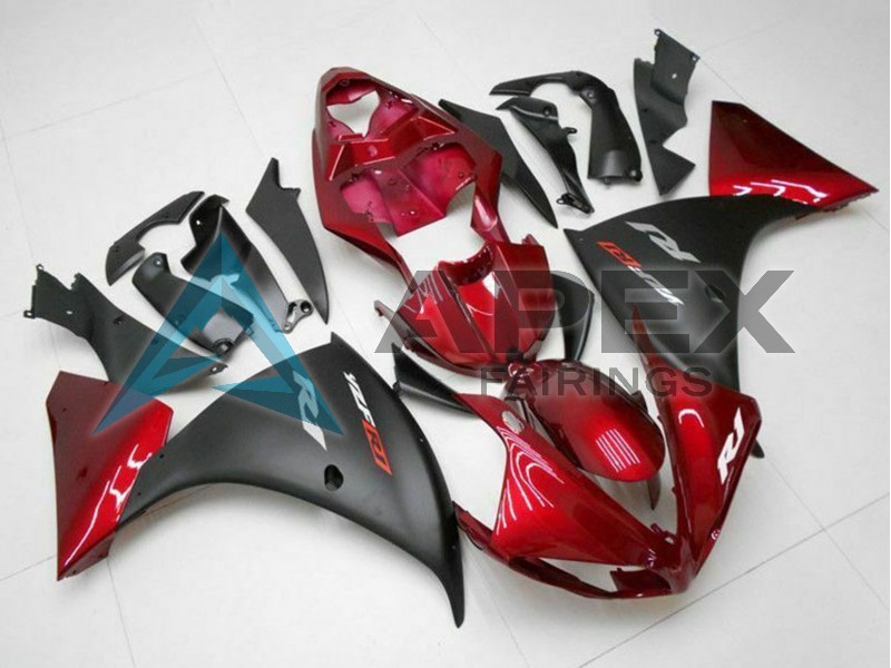 Red Matte Black - Yamaha R1 / YZF-R1 (2009-2011) ABS Fairings | Apex Fairings — view 2