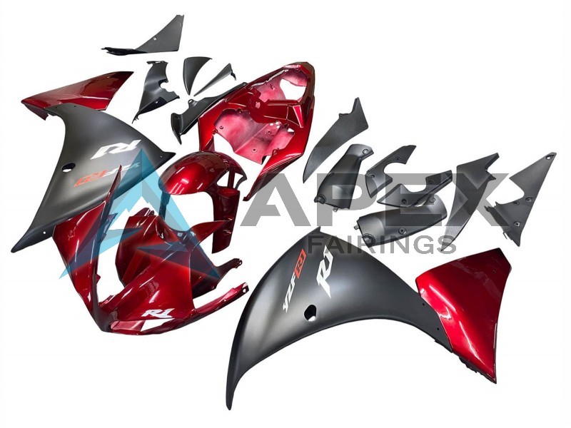 Red Matte Black - Yamaha R1 / YZF-R1 (2009-2011) ABS Fairings | Apex Fairings — view 3