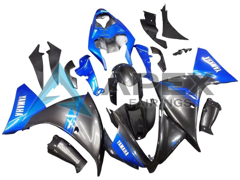 Blue Glossy Black - Yamaha R1 / YZF-R1 (2012-2014) ABS Fairings | Apex Fairings — view 3