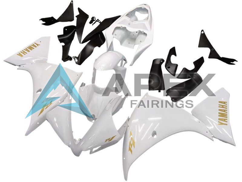 White Gold Decals - Yamaha R1 / YZF-R1 (2012-2014) ABS Fairings | Apex Fairings — view 2