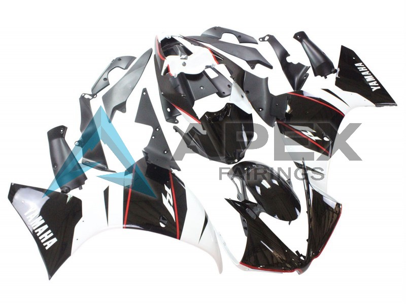 White Red Glossy Black - Yamaha R1 / YZF-R1 (2012-2014) ABS Fairings | Apex Fairings — view 2