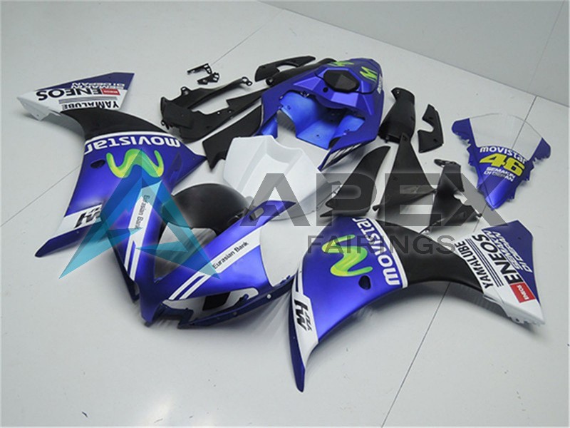 Blue White Black Green MoviStar Yamalube ENEOS - Yamaha R1 / YZF-R1 (2012-2014) ABS Fairings | Apex Fairings — view 2