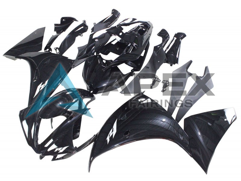 Glossy Black - Yamaha R1 / YZF-R1 (2012-2014) ABS Fairings | Apex Fairings — view 3