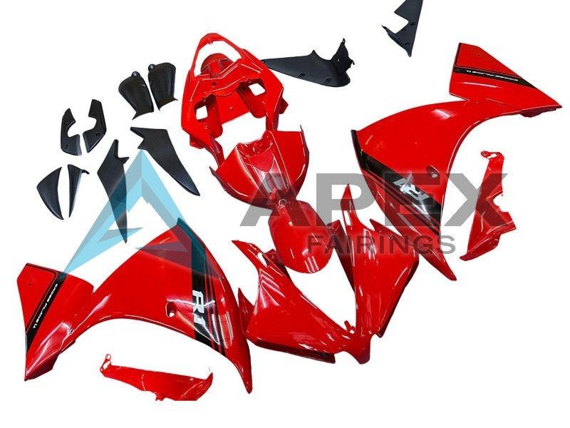 Red Glossy Black - Yamaha R1 / YZF-R1 (2012-2014) ABS Fairings | Apex Fairings — view 3