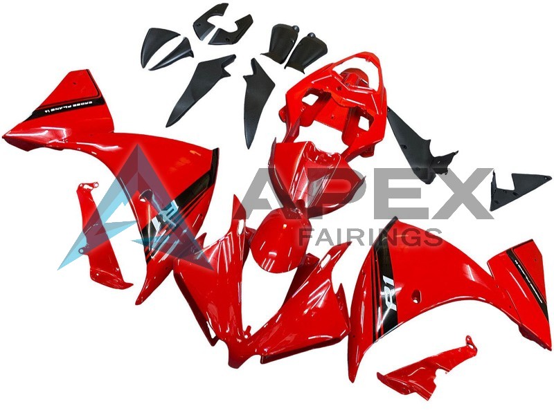 Red Glossy Black - Yamaha R1 / YZF-R1 (2012-2014) ABS Fairings | Apex Fairings — view 4